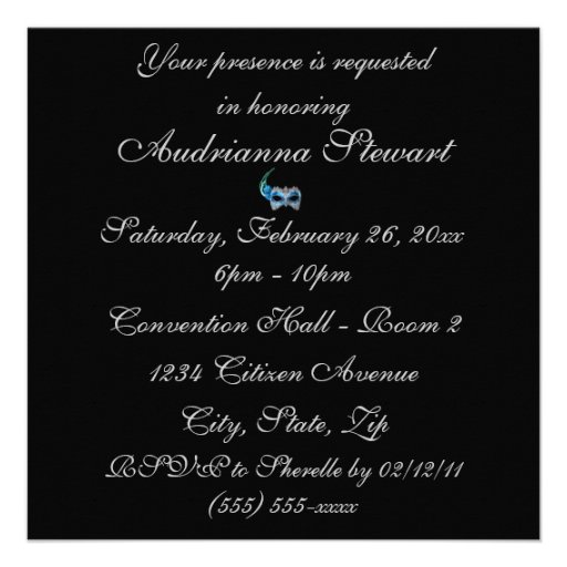 "Mardi Gras Bridal Shower" Invitations