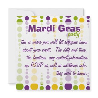Mardi Gras Bubble Dots invitation