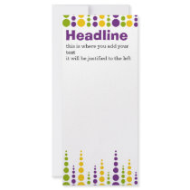 Mardi Gras Bubble Dots Custom Rack Card