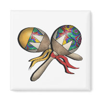 Mardi Gras, Carnival, Tropical Maracas - 01 Refrigerator Magnets