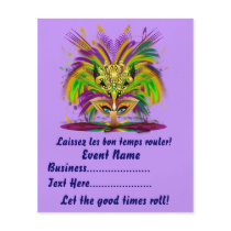 Mardi Gras Carvinal  4.5" x 5.6" Please View Notes Personalized Flyer