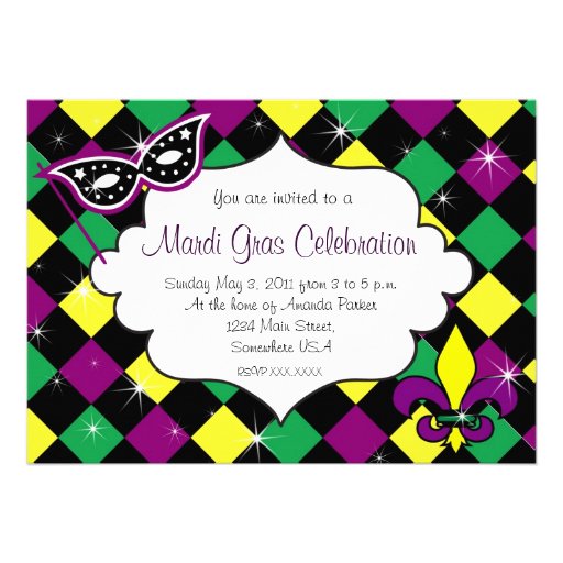 Mardi Gras Celebration Invitation