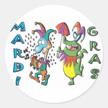 Mardi Gras Celebration Round Sticker