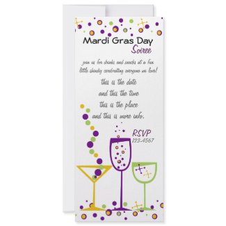 Mardi Gras Cocktails invitation