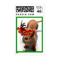 Mardi Gras Dachshund Dog postage by ritmoboxer Mardi Gras Dachshund Dog postage