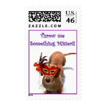 Mardi Gras Dachshund Dog postage by ritmoboxer Mardi Gras Dachshund Dog postage