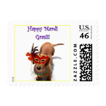 Mardi Gras Dachshund Dog postage by ritmoboxer Mardi Gras Dachshund Dog postage