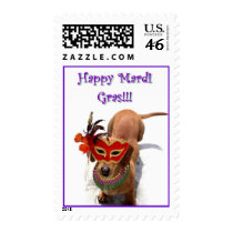 Mardi Gras Dachshund Dog postage by ritmoboxer Mardi Gras Dachshund Dog postage