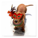 Mardi Gras Dachshund poster posters