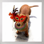 Mardi Gras Dachshund poster