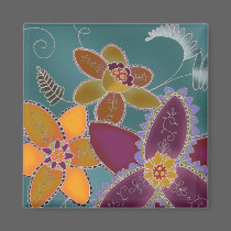 Mardi Gras Daffodil Magnet (Square) magnets