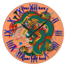 Mardi Gras Dragon view notes Please Round Wallclock
