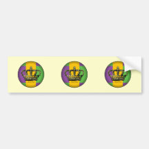 Mardi Gras Flag Crown Bumper Stickers