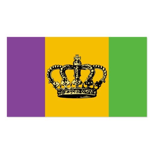 Mardi Gras Flag Crown Business Card (back side)
