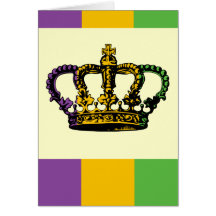 Mardi Gras Flag Crown Card