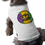 Mardi Gras Flag Crown Doggie Tee Shirt