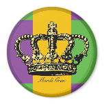 Mardi Gras Flag Crown Magnet