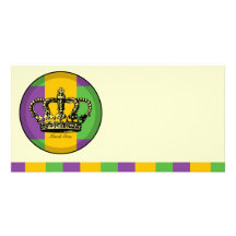Mardi Gras Flag Crown Photo Card