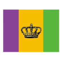 Mardi Gras Flag Crown Postcards