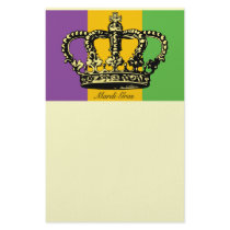 Mardi Gras Flag Crown Customized Stationery