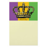 Mardi Gras Flag Crown Customized Stationery