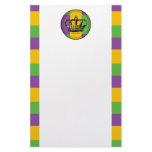 Mardi Gras Flag Crown Personalized Stationery
