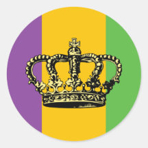 Mardi Gras Flag Crown Sticker