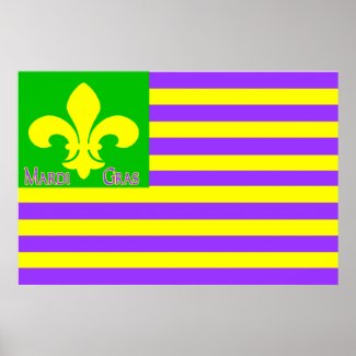 Mardi Gras Flag print