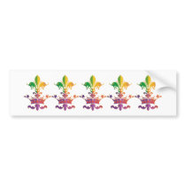 Mardi Gras Fleur de Crown Bumper Stickers