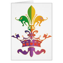 Mardi Gras Fleur de Crown Cards