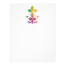 Mardi Gras Fleur de Crown Custom Letterhead