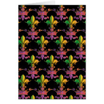Mardi Gras Fleur de Crown Greeting Card