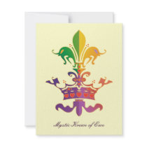 Mardi Gras Fleur de Crown Personalized Announcements