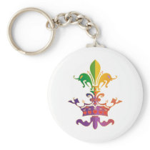 Mardi Gras Fleur de Crown Keychain