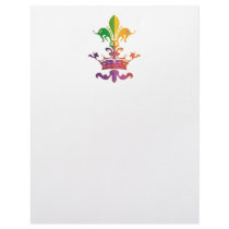 Mardi Gras Fleur de Crown Custom Letterhead