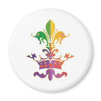 Mardi Gras Fleur de Crown Magnet