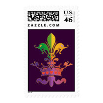 Mardi Gras Fleur de CROWN Stamps