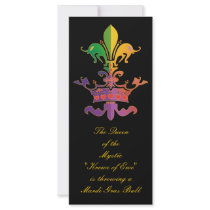 Mardi Gras Fleur de Crown Customized Rack Card