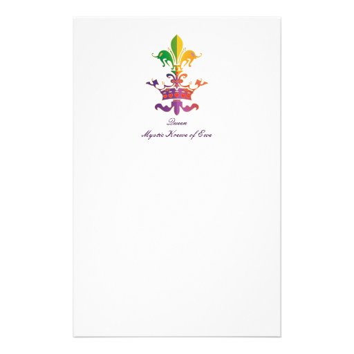 Mardi Gras Fleur de Crown Stationery Paper