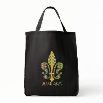 Mardi Gras Fleur de Dots Canvas Bag