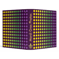 Mardi Gras Fleur de Dots Binder