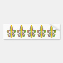 Mardi Gras Fleur de Dots Bumper Sticker