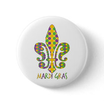 Mardi Gras Fleur de Dots Buttons