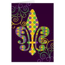 Mardi Gras Fleur de Dots Cards