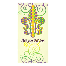 Mardi Gras Fleur de Dots Customized Photo Card