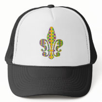 Mardi Gras Fleur de Dots Trucker Hat