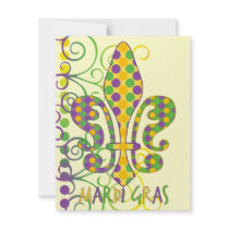 Mardi Gras Fleur de Dots Custom Invitations