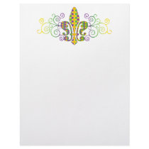 Mardi Gras Fleur de Dots Letterhead