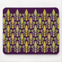Mardi Gras Fleur de Dots Mouse Pad