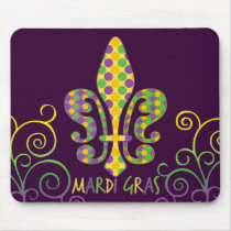 Mardi Gras Fleur de Dots Mousepads